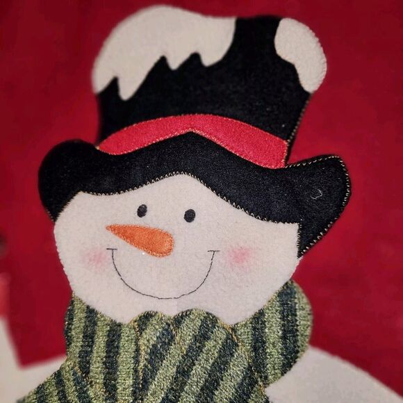 3D Quilted Applique Frosty The Snowman Christmas Tree Skirt Holiday Decor Cheery - Picture 5 of 6
